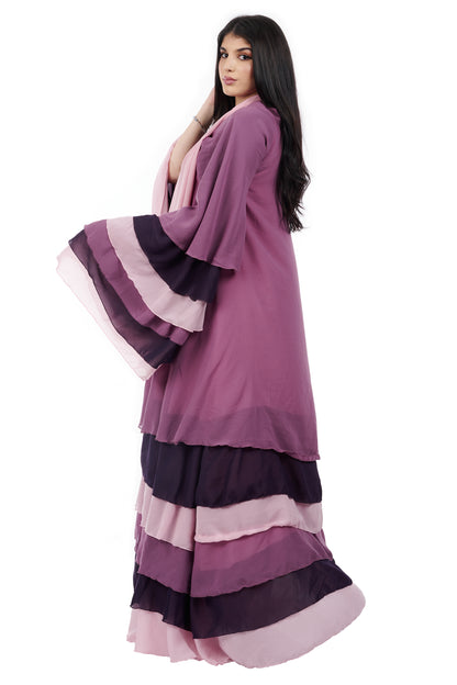 purple and pink abaya